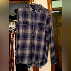 Men’s large/tall blue and gray flannel